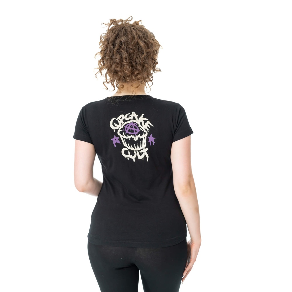 Cupcake Cult - Bat Ghoul Dames Tshirt - Zwart